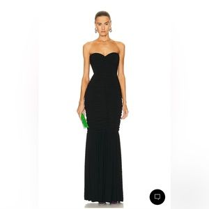 Small Black Norma Kamali Slinky Fishtail Maxi Dress Gown